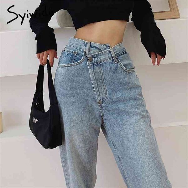 syiwidii irregular high waisted mom jeans for women straight street full length denim pants clothes fashion spliced 210922, Blue
syiwidii irregular high waisted mom jeans for women straight street full length denim pants clothes fashion spliced 210922, Blue