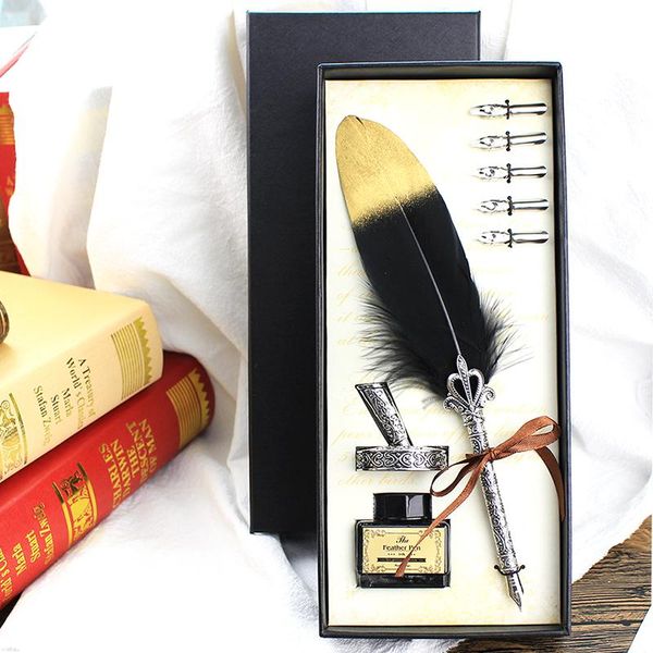 calligraphy feather dip with 5 nib gift quill pen writing ink set box wedding fountain design pens
calligraphy feather dip with 5 nib gift quill pen writing ink set box wedding fountain design pens