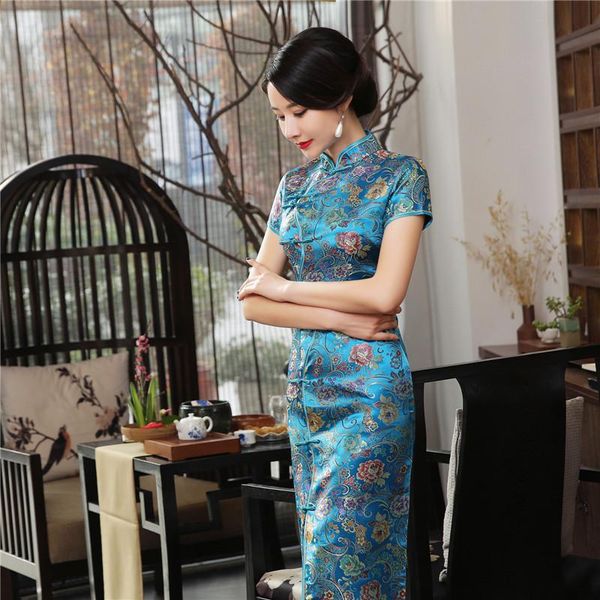 ethnic clothing summer elegant long dress chinese traditional qipao slim vintage cheongsam oriental mandarin collar evening party, Red
ethnic clothing summer elegant long dress chinese traditional qipao slim vintage cheongsam oriental mandarin collar evening party, Red