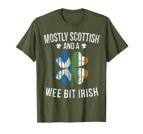 scottish wee bit irish t-shirt scotland patrick day gifts, White;black