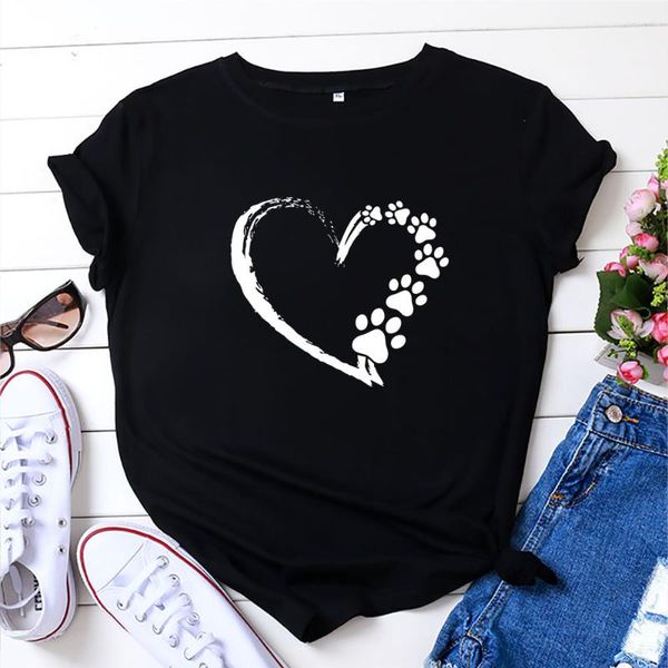 100% cotton women t shirt short-sleeved for girl casual soft female plus size bear footprints love printing women's t-shirt, White
100% cotton women t shirt short-sleeved for girl casual soft female plus size bear footprints love printing women's t-shirt, White