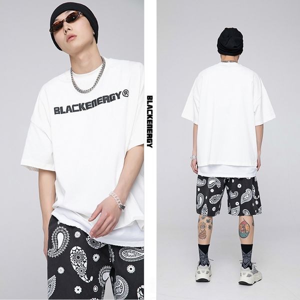 main promotion of 2021 spring and summer tide brand new trend loose letter printed cotton short sleeve t-shirt for men, White;black
main promotion of 2021 spring and summer tide brand new trend loose letter printed cotton short sleeve t-shirt for men, White;black