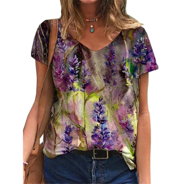 women's t-shirt streetwear summer plant flower digital print v-neck short sleeve fashion 3d loose casual, White
women's t-shirt streetwear summer plant flower digital print v-neck short sleeve fashion 3d loose casual, White