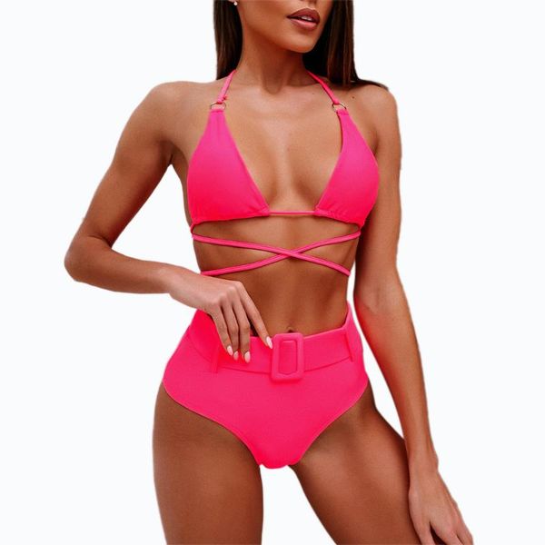 one-piece suits women's 2-piece bikini set wire-padded back straps halter bra high waist for swimming and water related activities
one-piece suits women's 2-piece bikini set wire-padded back straps halter bra high waist for swimming and water related activities