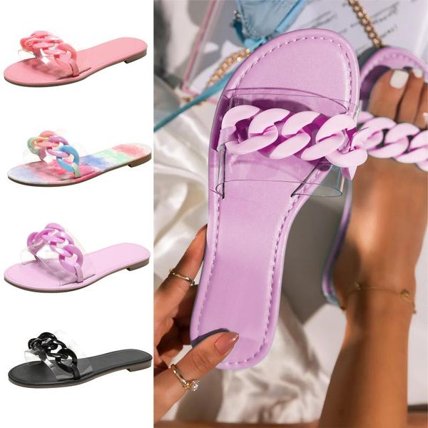 fashion summer women slippers ladies elegant casual flat retro chain metal leather platform party shoes sandals femme, Black
fashion summer women slippers ladies elegant casual flat retro chain metal leather platform party shoes sandals femme, Black