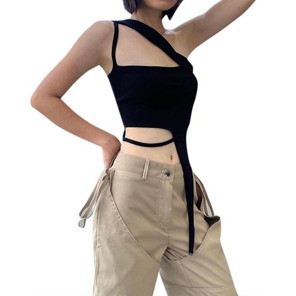 women's tanks & camis xingqing women\u2021s one-shoulder vest fashion solid color irregular exposed navel sleeveless young girls c, White
women's tanks & camis xingqing women\u2021s one-shoulder vest fashion solid color irregular exposed navel sleeveless young girls c, White
