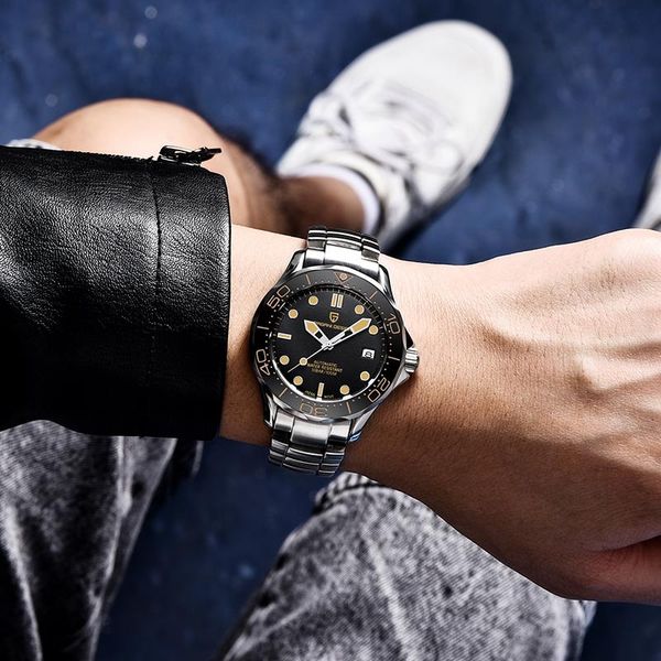wristwatches pagani design 2021 brand men mechanical curved sapphire mirror waterproof 100m automatic watches japan nh35, Slivery;brown
wristwatches pagani design 2021 brand men mechanical curved sapphire mirror waterproof 100m automatic watches japan nh35, Slivery;brown