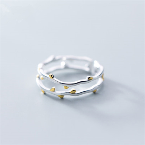 simple and fresh hollow double-layer branch open ring literary single women's holiday gift party jewelry wholesale cluster rings, Golden;silver
simple and fresh hollow double-layer branch open ring literary single women's holiday gift party jewelry wholesale cluster rings, Golden;silver