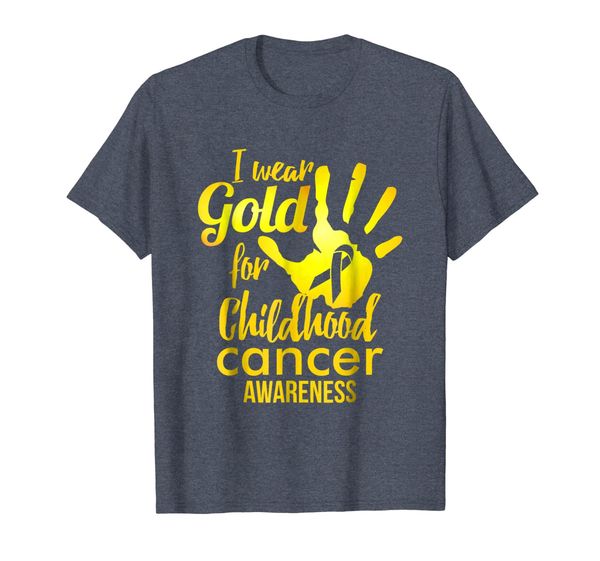 i wear gold for childhood cancer awareness clothing t-shirt, White;black