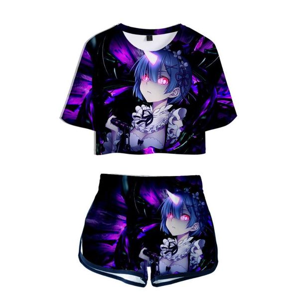 women's tracksuits fashion cool anime rem and ram t-shirts shorts pants dew navel sport girls short sleeve suits re zero two pieces set, Gray
women's tracksuits fashion cool anime rem and ram t-shirts shorts pants dew navel sport girls short sleeve suits re zero two pieces set, Gray