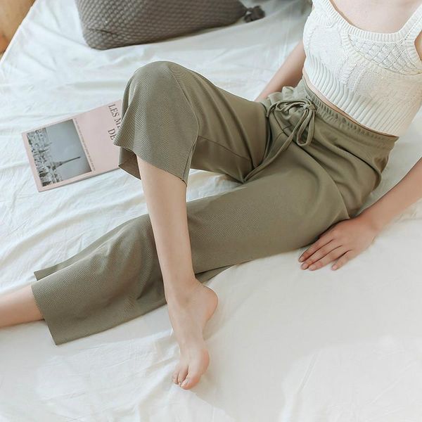 women's pants & capris ice silk wide leg lace up female summer knitted elastic waist thin long loose casual striped trousers women, Black;white
women's pants & capris ice silk wide leg lace up female summer knitted elastic waist thin long loose casual striped trousers women, Black;white