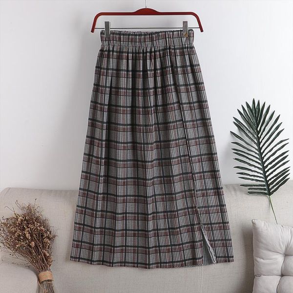 skirts retro plaid skirt 2021 autumn winter split hem female and high waist thin mid-length, Black
skirts retro plaid skirt 2021 autumn winter split hem female and high waist thin mid-length, Black