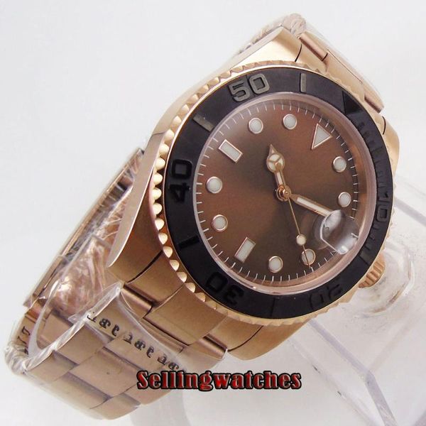 wristwatches men wristwatch rose gold miyota automatic movement brushed bezel deployment clasp nologo dial sapphire glass, Slivery;brown
wristwatches men wristwatch rose gold miyota automatic movement brushed bezel deployment clasp nologo dial sapphire glass, Slivery;brown