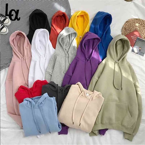 woman autumn spring solid 13 colors korean hooded sweatshirts female cotton thicken warm hoodies lady fashion 210519, Black
woman autumn spring solid 13 colors korean hooded sweatshirts female cotton thicken warm hoodies lady fashion 210519, Black