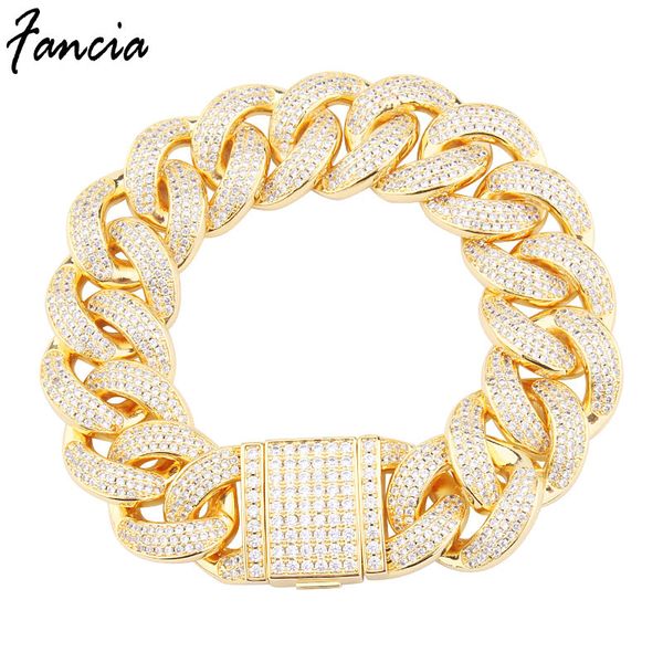 cool hip hop chain with 18k gold-plated micro zircon inlaid domineering men's hand jewelry cuba bracelet, Black
cool hip hop chain with 18k gold-plated micro zircon inlaid domineering men's hand jewelry cuba bracelet, Black
