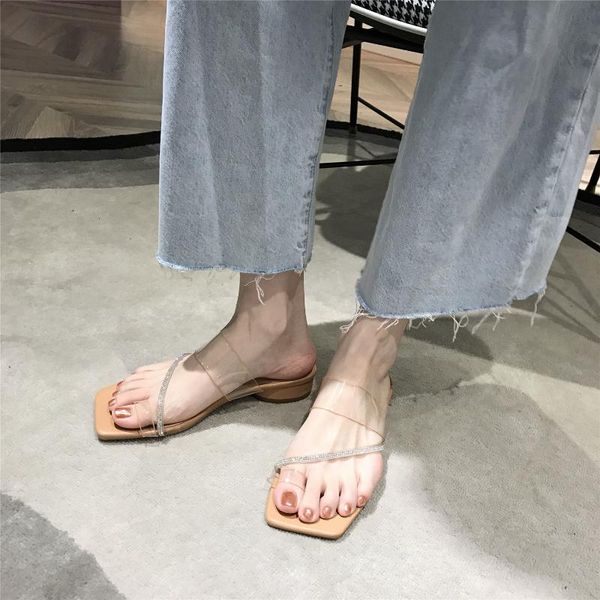 sandals female outer wear fashion summer style half slippers thick heel soft bottom rhinestone transparent, Black
sandals female outer wear fashion summer style half slippers thick heel soft bottom rhinestone transparent, Black
