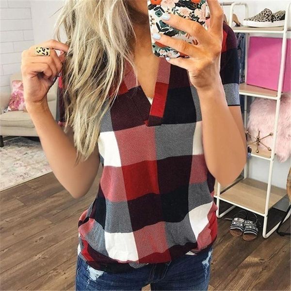 women's blouses & shirts plus size summer plaid blouse spliced v-neck female lady business black white half
women's blouses & shirts plus size summer plaid blouse spliced v-neck female lady business black white half