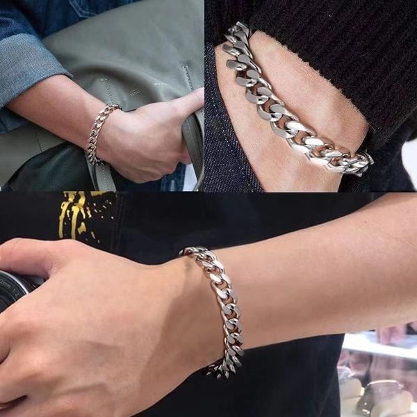 link, chain 22cm fashion bracelet hip hop personality stainless steel jewelry gold ring domineering bicycle rider men's, Black
link, chain 22cm fashion bracelet hip hop personality stainless steel jewelry gold ring domineering bicycle rider men's, Black