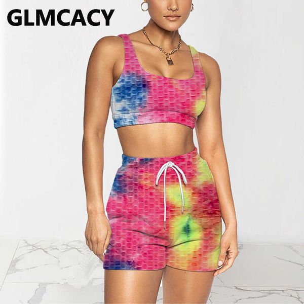 tie dye two piece jacquard suits sleeveless crop & drawstring casual shorts set 210702, White
tie dye two piece jacquard suits sleeveless crop & drawstring casual shorts set 210702, White