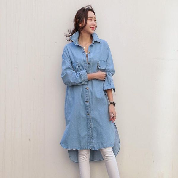 women's trench coats 4xl plus size denim women long thin loose spring autumn casual sleeved pockets ta1996, Tan;black
women's trench coats 4xl plus size denim women long thin loose spring autumn casual sleeved pockets ta1996, Tan;black