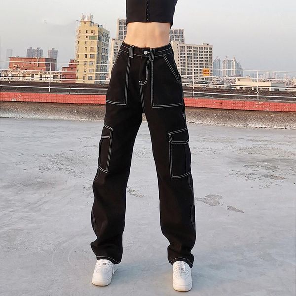 women's jeans pockets patchwork baggy y2k fashion streetwear 100% cotton women denim trouser loose cargo pants korean harajuku, Blue
women's jeans pockets patchwork baggy y2k fashion streetwear 100% cotton women denim trouser loose cargo pants korean harajuku, Blue