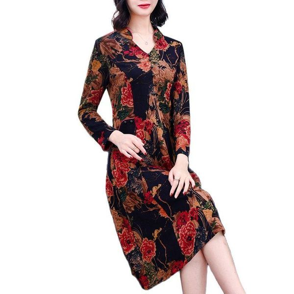 middle aged 2021 old people's long sleeve dress women's spring temperament cover belly mother casual style over knee slim dresses, Black;gray
middle aged 2021 old people's long sleeve dress women's spring temperament cover belly mother casual style over knee slim dresses, Black;gray