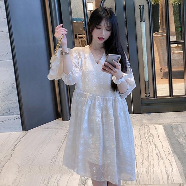 maternity dresses 159# clothes summer short sleeves v neck embroidered easy matching loose stylish dress pregnant women mom, White
maternity dresses 159# clothes summer short sleeves v neck embroidered easy matching loose stylish dress pregnant women mom, White