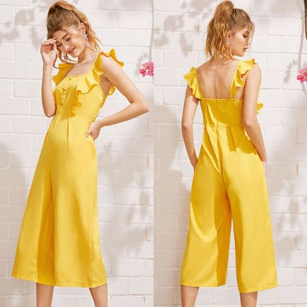 women's jumpsuits & rompers women ladies fashion casual summer jumpsuit sleeveless solid ruffle sleeve party clubwear, Black;white
women's jumpsuits & rompers women ladies fashion casual summer jumpsuit sleeveless solid ruffle sleeve party clubwear, Black;white