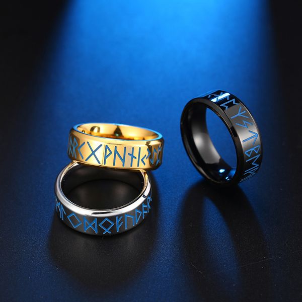 18k titanium steel viking text luminous ring men's and women's platinum plated gold fashion wedding anniversary simple european am, Silver
18k titanium steel viking text luminous ring men's and women's platinum plated gold fashion wedding anniversary simple european am, Silver
