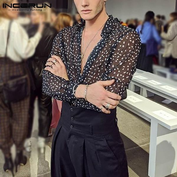 men's casual shirts men's dot print long-sleeved fashionable printed blouse buttons up male see-through s-5xl incerun, White;black
men's casual shirts men's dot print long-sleeved fashionable printed blouse buttons up male see-through s-5xl incerun, White;black