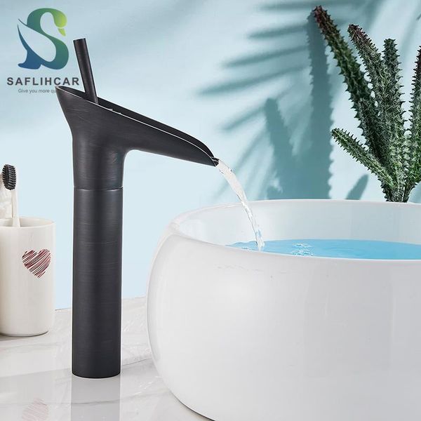 black bronze bathroom basin faucet contemporary waterfall single handle and cold water mixer taps deck installation
black bronze bathroom basin faucet contemporary waterfall single handle and cold water mixer taps deck installation