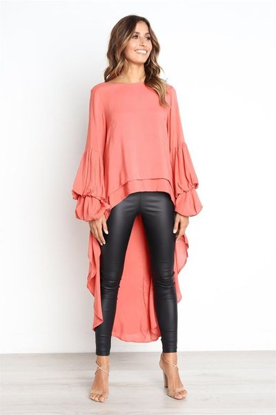 women's blouses & shirts modecrush ladies long sleeve asymmetrical shirt puff autumn elegant blouse ruffle cut casual women and, White
women's blouses & shirts modecrush ladies long sleeve asymmetrical shirt puff autumn elegant blouse ruffle cut casual women and, White