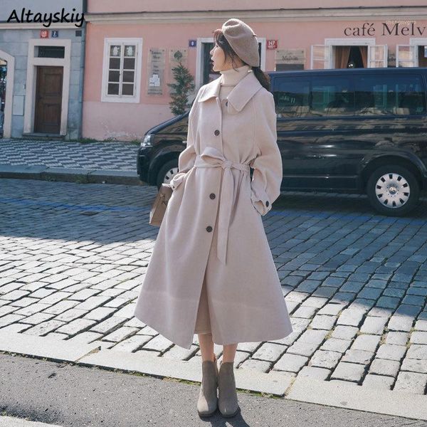 women's wool & blends women overcoats leisure long style single-breasted solid korean plus size 3xl loose elegant ladies outwear ins, Black
women's wool & blends women overcoats leisure long style single-breasted solid korean plus size 3xl loose elegant ladies outwear ins, Black