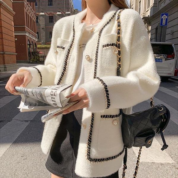women's knits & tees vintage fashion women black loose o-neck knitted cardigan cashmere sweaters coat ladies retro sweet long sleeve sw, White
women's knits & tees vintage fashion women black loose o-neck knitted cardigan cashmere sweaters coat ladies retro sweet long sleeve sw, White