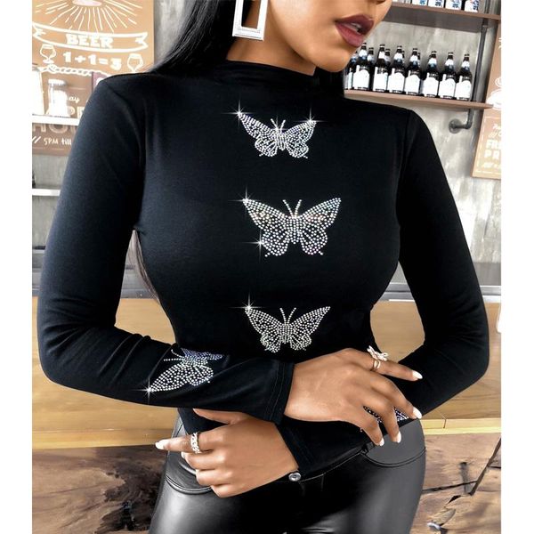 women's blouses & shirts autumn winter women slim blouse butterfly pattern studded long sleeve top, White
women's blouses & shirts autumn winter women slim blouse butterfly pattern studded long sleeve top, White