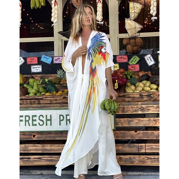 women's swimwear bohemian dress chiffon bikini cover up kaftan white plus size kimono beachwear print tunic for beach swimsuit, White;black
women's swimwear bohemian dress chiffon bikini cover up kaftan white plus size kimono beachwear print tunic for beach swimsuit, White;black