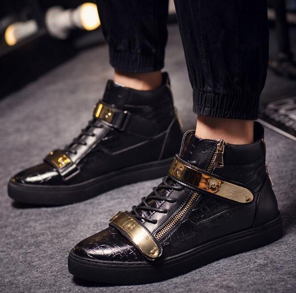 dress shoes eur39-46 punk style show stage black ankle booties gold metal men leather flats winter hip hop dancing shoe sapatos masculinos
dress shoes eur39-46 punk style show stage black ankle booties gold metal men leather flats winter hip hop dancing shoe sapatos masculinos