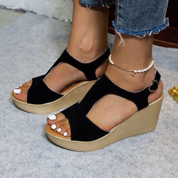 dress shoes women elegant sandals suede t shape cross strap ankle tied metal buckle black red wedge platform thick sole female slippers
dress shoes women elegant sandals suede t shape cross strap ankle tied metal buckle black red wedge platform thick sole female slippers