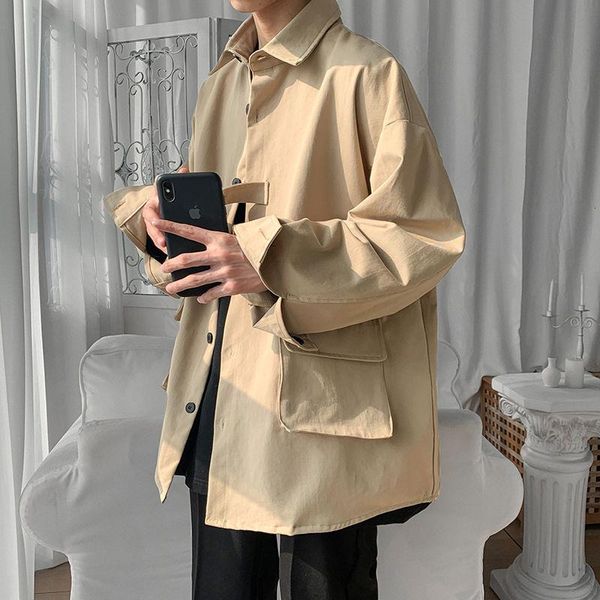 men's jackets jacket's 2021 spring and autumn loose casual solid color coat personality fashion jacket teenager men student, Black;brown
men's jackets jacket's 2021 spring and autumn loose casual solid color coat personality fashion jacket teenager men student, Black;brown