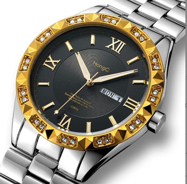 hongc804 806 men's steel band quartz watch business casual luminous calendar male diamond butterfly buckle wristwatch with gift box, Slivery;brown
hongc804 806 men's steel band quartz watch business casual luminous calendar male diamond butterfly buckle wristwatch with gift box, Slivery;brown