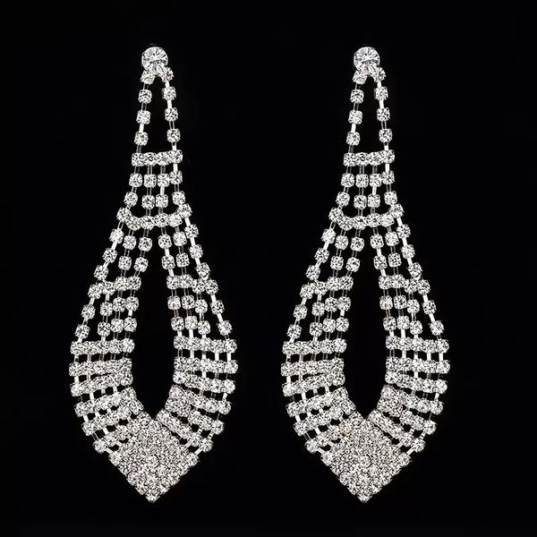 silver color crystal wedding bridal dangle earring for women big teardrop long earrings brides engagement jewelry
silver color crystal wedding bridal dangle earring for women big teardrop long earrings brides engagement jewelry