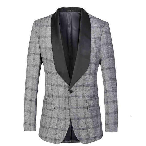 men's suits & blazers man in the ny jacket big shawl lapel plaid marriage gray khaki graduation feast unique breasted one button, White;black
men's suits & blazers man in the ny jacket big shawl lapel plaid marriage gray khaki graduation feast unique breasted one button, White;black