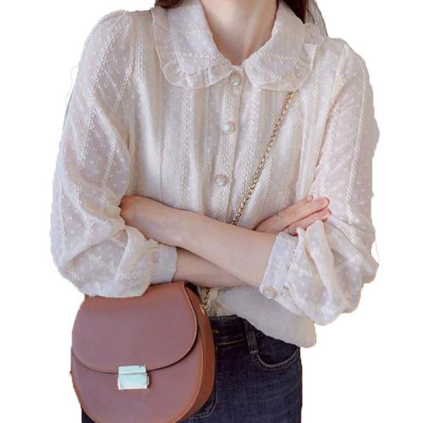 women's knits & tees chiffon shirt women 2021 spring and autumn korean style long-sleeved super fairy doll collar fashion clothes t112, White
women's knits & tees chiffon shirt women 2021 spring and autumn korean style long-sleeved super fairy doll collar fashion clothes t112, White