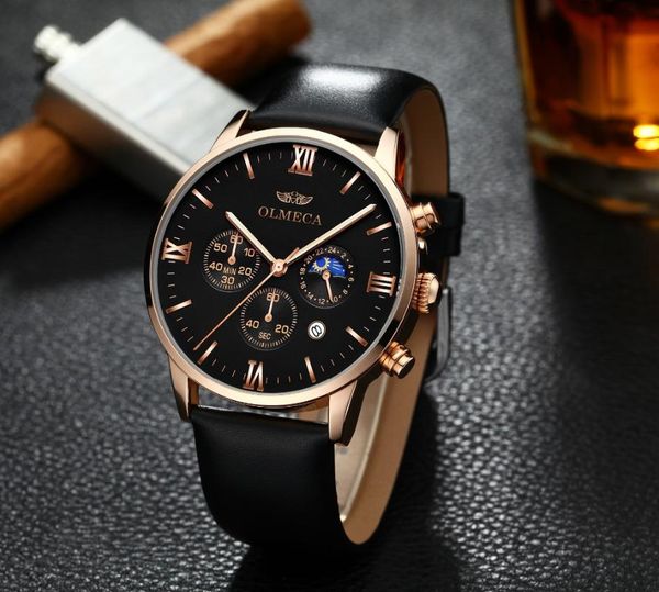 wristwatches olmeca watch men fashion sport quartz leather clock mens watches business waterproof chronograph, Slivery;brown
wristwatches olmeca watch men fashion sport quartz leather clock mens watches business waterproof chronograph, Slivery;brown