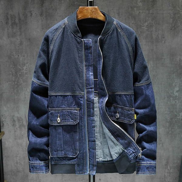 men's jackets stitching denim jacket tide brand spring and autumn european american street handsome baseball uniform casual, Black;brown
men's jackets stitching denim jacket tide brand spring and autumn european american street handsome baseball uniform casual, Black;brown