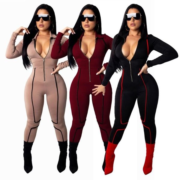 women's jumpsuits & rompers women zipper womens jumpsuit long sleeve bodycon for 2021, Black;white
women's jumpsuits & rompers women zipper womens jumpsuit long sleeve bodycon for 2021, Black;white
