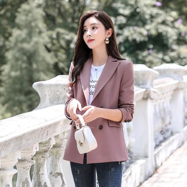 women's suits & blazers single coat 2021 autumn fashion temperament casual loose solid color double row mouth small suit shirt, White;black
women's suits & blazers single coat 2021 autumn fashion temperament casual loose solid color double row mouth small suit shirt, White;black