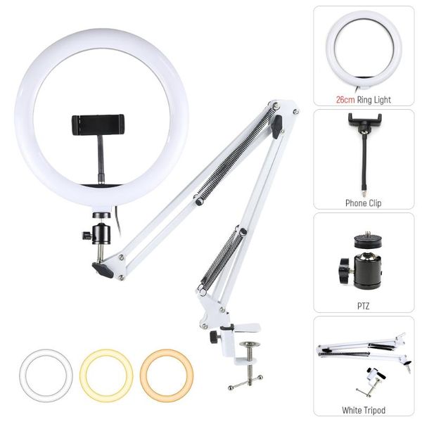 flash heads led ring light dimmable selfie lamp with white long arm tripod holder stand for video live phone studio pography lighting kit
flash heads led ring light dimmable selfie lamp with white long arm tripod holder stand for video live phone studio pography lighting kit