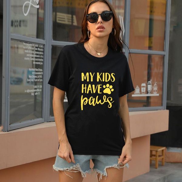 women's t-shirt my kids have paws dog cat mom gold print women tshirt loose casual funny letters graphic female summer fashion girl te, White
women's t-shirt my kids have paws dog cat mom gold print women tshirt loose casual funny letters graphic female summer fashion girl te, White