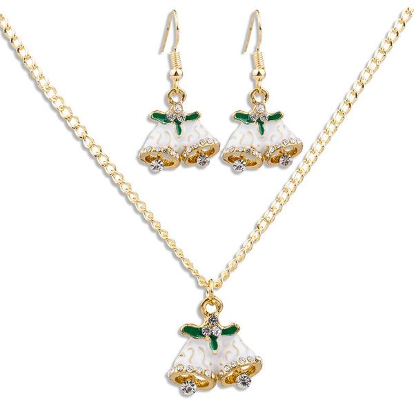 earrings & necklace 2021 enamel christmas bells ornaments pendant jewelry set xmas tree santa claus snowmen merry decorations for home, Silver
earrings & necklace 2021 enamel christmas bells ornaments pendant jewelry set xmas tree santa claus snowmen merry decorations for home, Silver